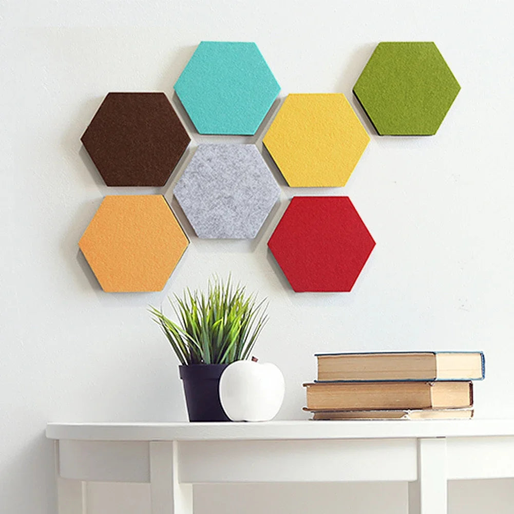 panneaux hexagonnels feutre adhésifs modernes couleurs variées décoration murale minimaliste DIY nhà cửa