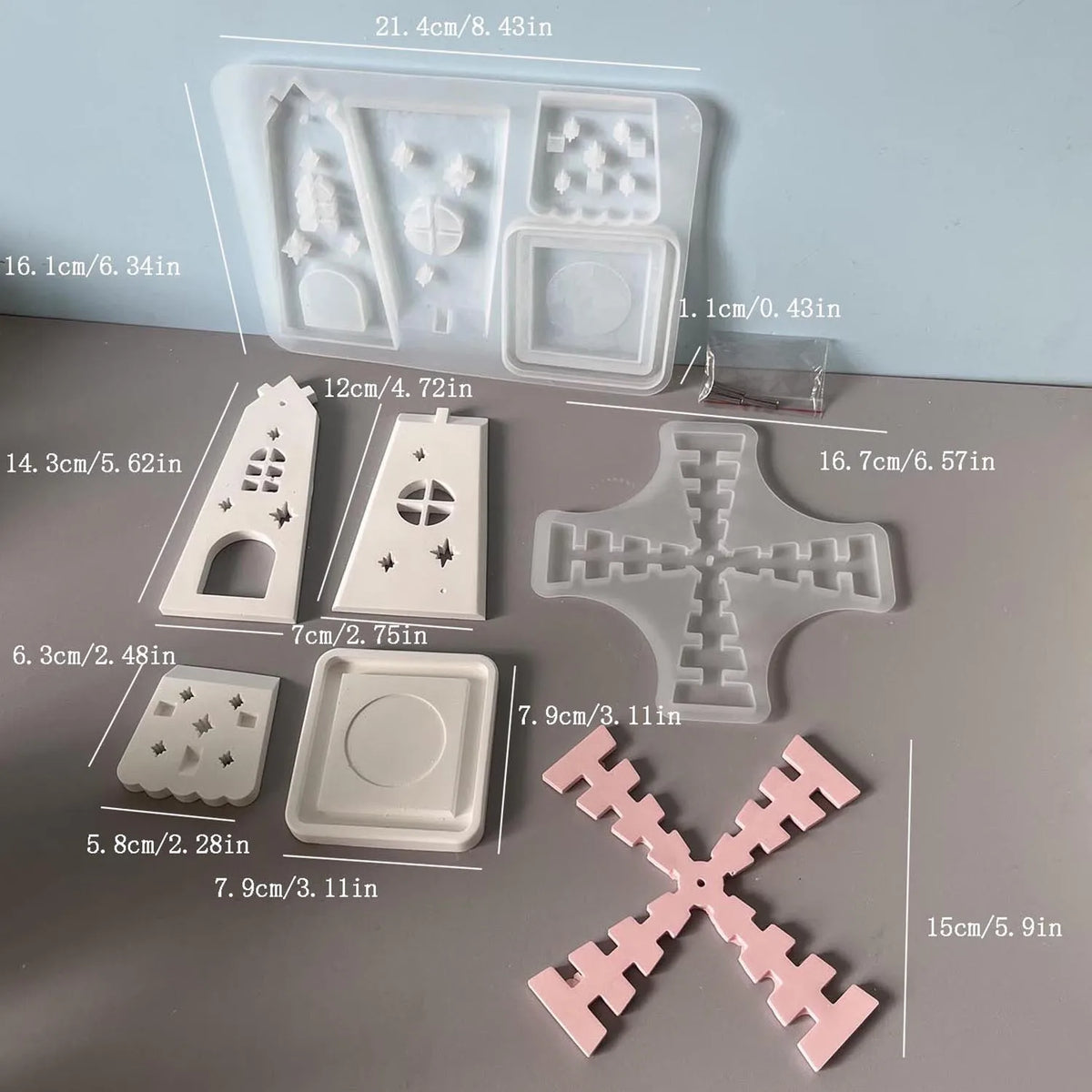 moulage silicone moulins vent décorations bougie blanc rose rustique charmant