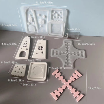 moulage silicone moulins vent décorations bougie blanc rose rustique charmant