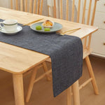 nappe lin texturée gris rouge bleu vert orange moderne décoration intérieure table assiettes thé