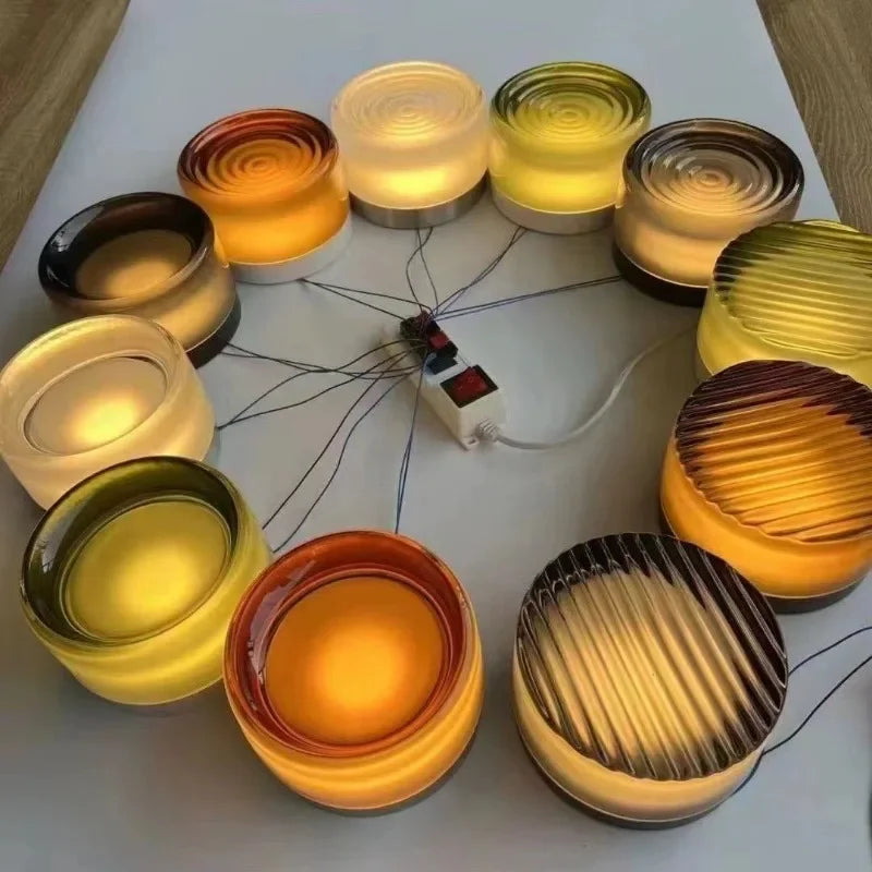 lampe murale moderne blanc orange marron rayures horizontales adhésif câbles certification led pvc