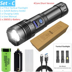 lampe torche rechargeable 15000mAh LED 2300lm zoomable USB moderne résistante autodéfense banque alimentation