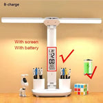 lampe led rechargeable usb horloge affichage numérique blanc moderne 180deg rotation pliable