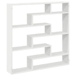 Étagère murale cube blanche avec objets décoratifs