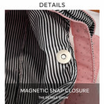 sac main femme rose clair étoiles dorées doux moderne casual tote toile