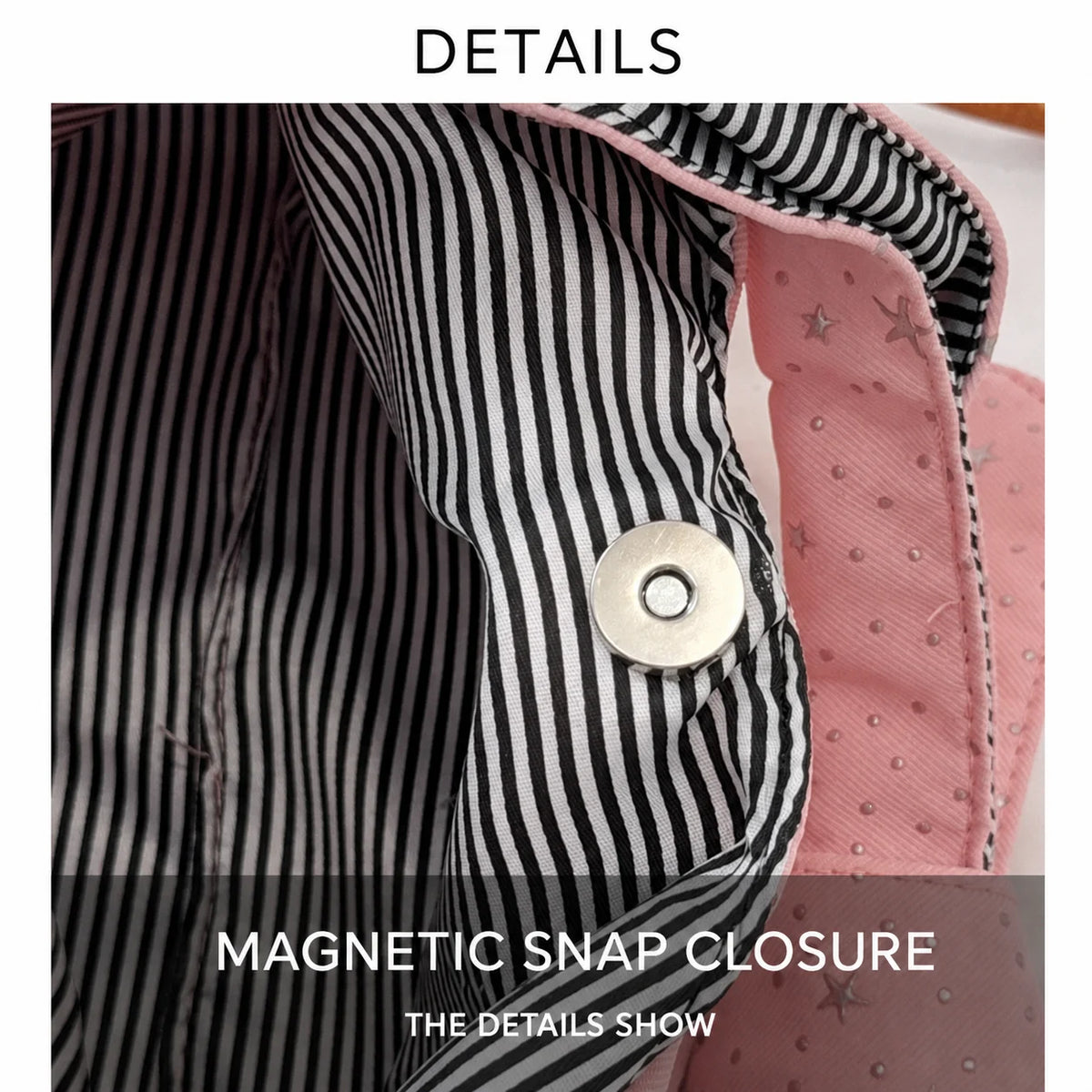 sac main femme rose clair étoiles dorées doux moderne casual tote toile