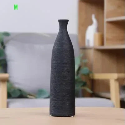 vases céramique modernes blanc noir orange texture tissée opaques salon