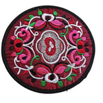 serviettes table traditionnelles broderie florale bleu noir vert rouge jaune rose opaques set table