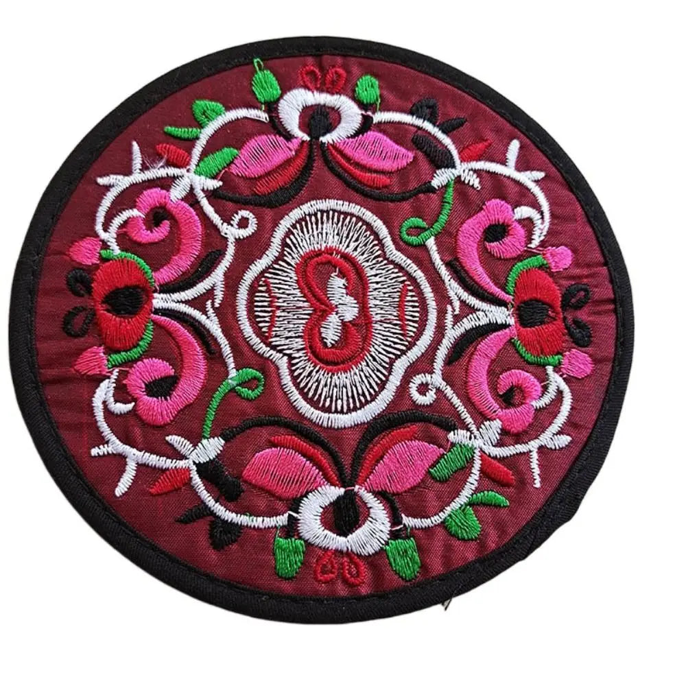 serviettes table traditionnelles broderie florale bleu noir vert rouge jaune rose opaques set table