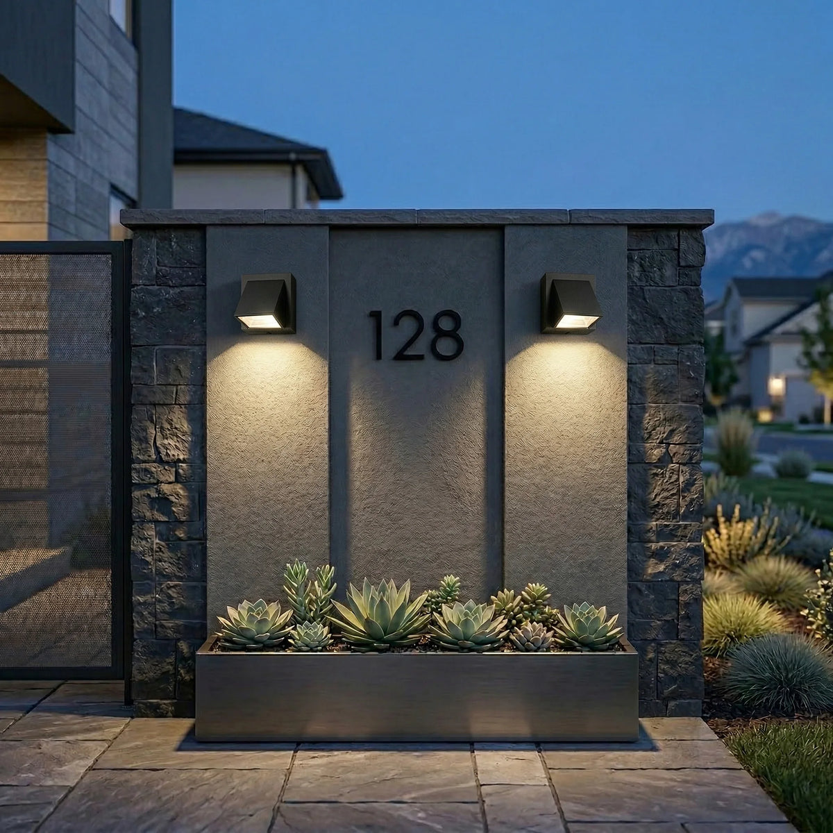 applique murale led moderne ip65 noir mat extérieure 3w 4000k 85v 265v abs