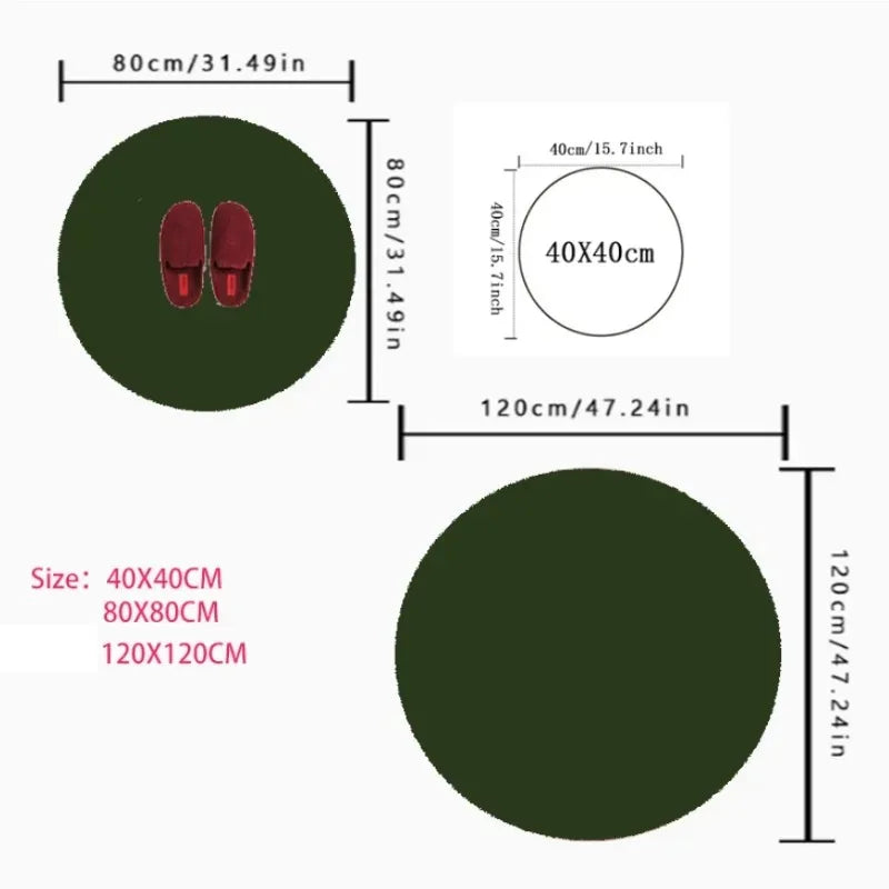 tapis rond motif ballons sportifs floral enfant orange noir blanc rouge vert