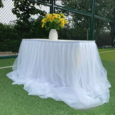 jupe table tulle opaque peach bleu rose violet blanc événements anniversaires mariages festives