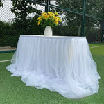 jupe table tulle opaque peach bleu rose violet blanc événements anniversaires mariages festives