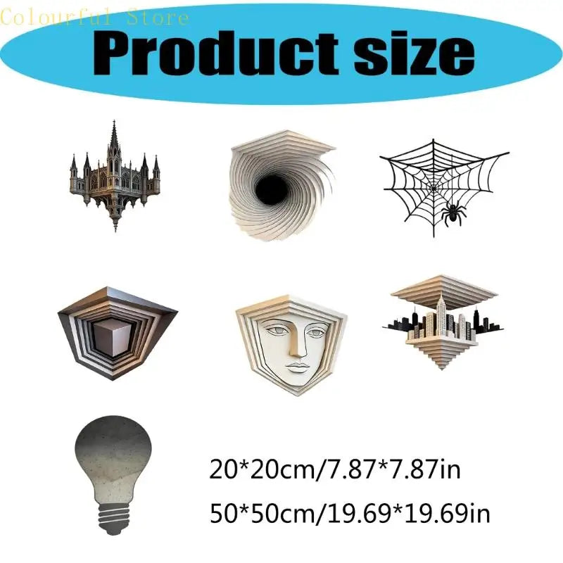 autocollants illusion 3d architecturaux geometriques moderne noir blanc gris