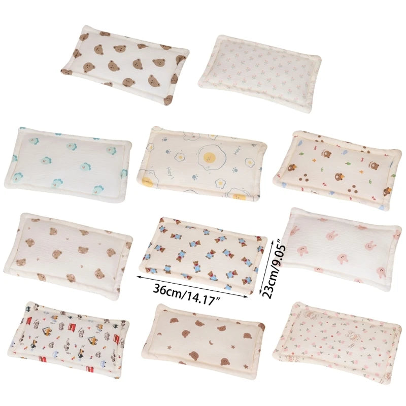 oreiller bébé coton animal motif nuages étoiles gaufré doux multifonctionneau quatre saisons