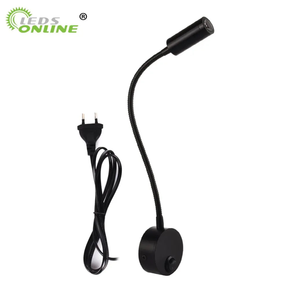 lampe chevet flexible moderne argentée noir interrupteur on off gooseneck brillant chambre minimaliste