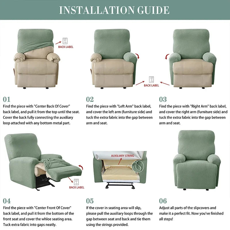housse fauteuil inclinable gris motif géométrique moderne tissu polyestère eyelets machine wash jacquard split