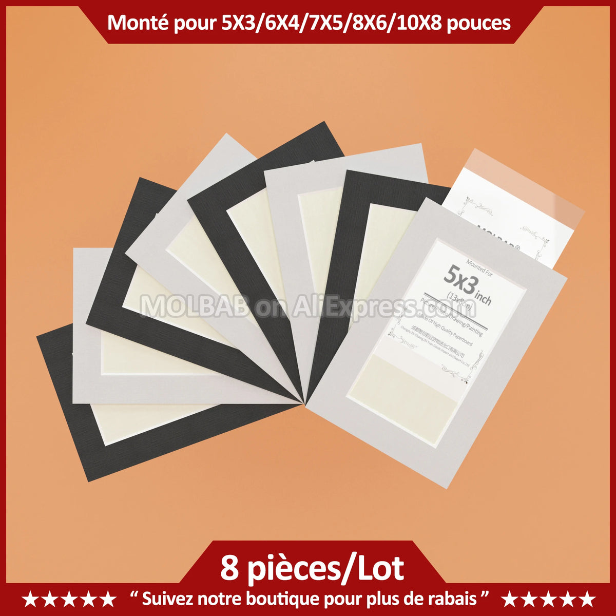Cadre photo carton blanc rectangulaire pour décoration murale