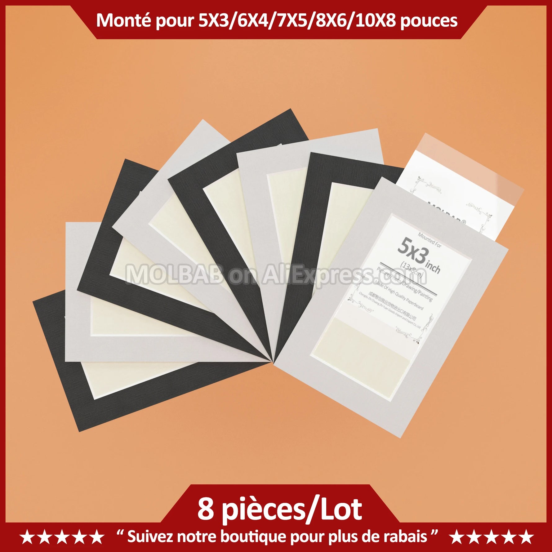 Cadre photo carton blanc rectangulaire pour décoration murale