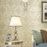 papier peint fleur motif relief classique baroque élégant chambre salon decoration résistant humidité