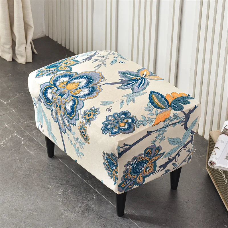 housse fauteuil imprimé floral moderne lavable machine one size adhésif inclusion beige marron vert