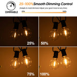 guirlande lumineuse solaire filaments apparents 15m 25 ampoules edison suspendue extérieure