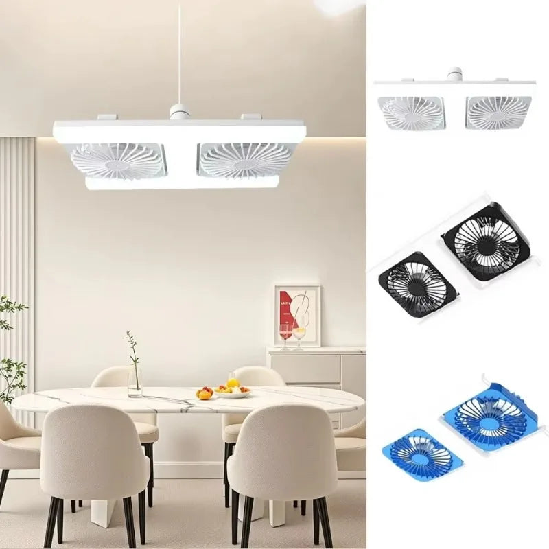 plafonnier led ventilateur double vis e27 blanc noir bleu moderne minimaliste