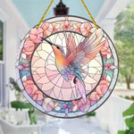 décoration extérieure oiseau verre soufflé art deco multicolore cordelette fleurs transparent