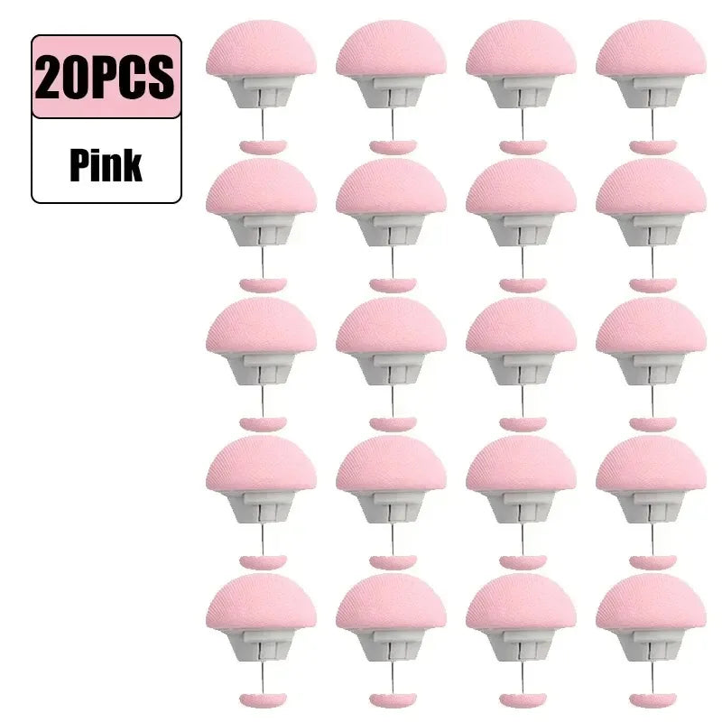 boutons lit tissu coton fin modernes rose bleu gris clair boîte rangement instructions pack