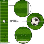 nappe deco sportive terrain football imprimé vert blanche table été polyester imitation lin