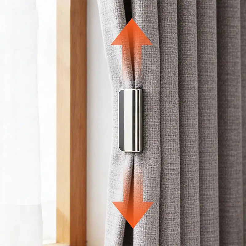 boucle rideau magnétique gris moderne minimaliste empêche fuite lumiere chambrepaque