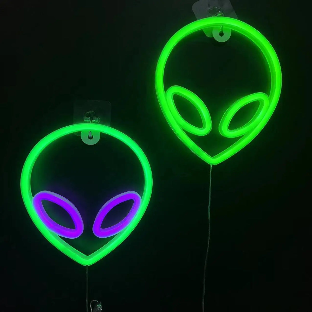 néon alien vert violet bleu rose planète saturne moderne lumineux fixations