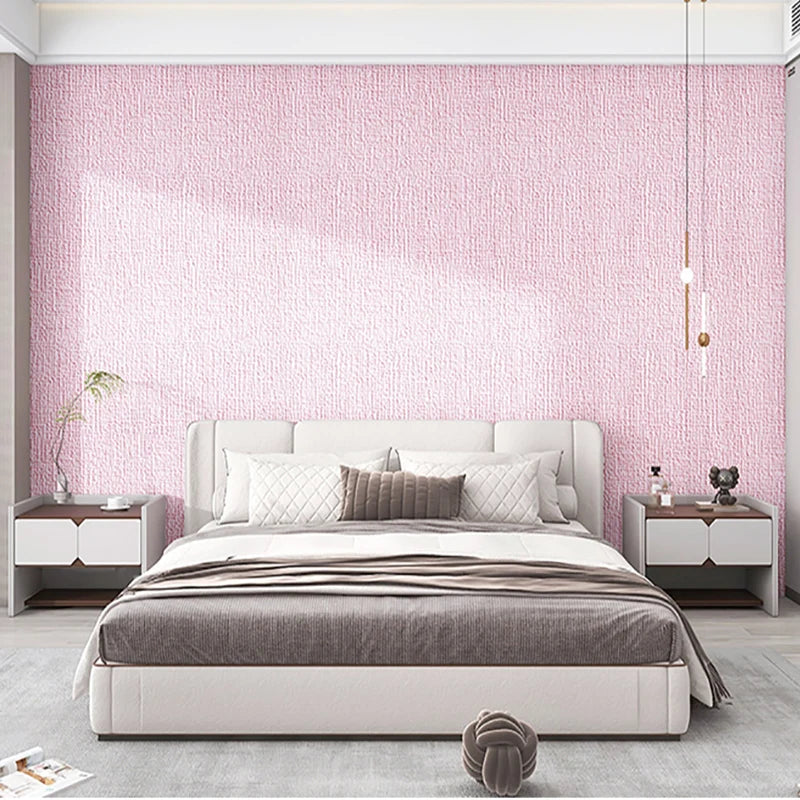 papier peint adhésif moderne blanc gris rose opaque PVC chambre minimaliste