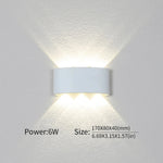 applique murale led moderne noir blanc 6w 2492000lm cuisine chambre salon entréeétude