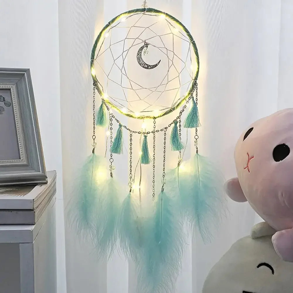 attrape rêves boho plumes tassel chain couleur bleue rose verte