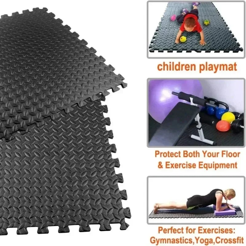 tapis sol modulable puzzle gym fitness pvc antidérapant clips fixation sport intérieur moderne