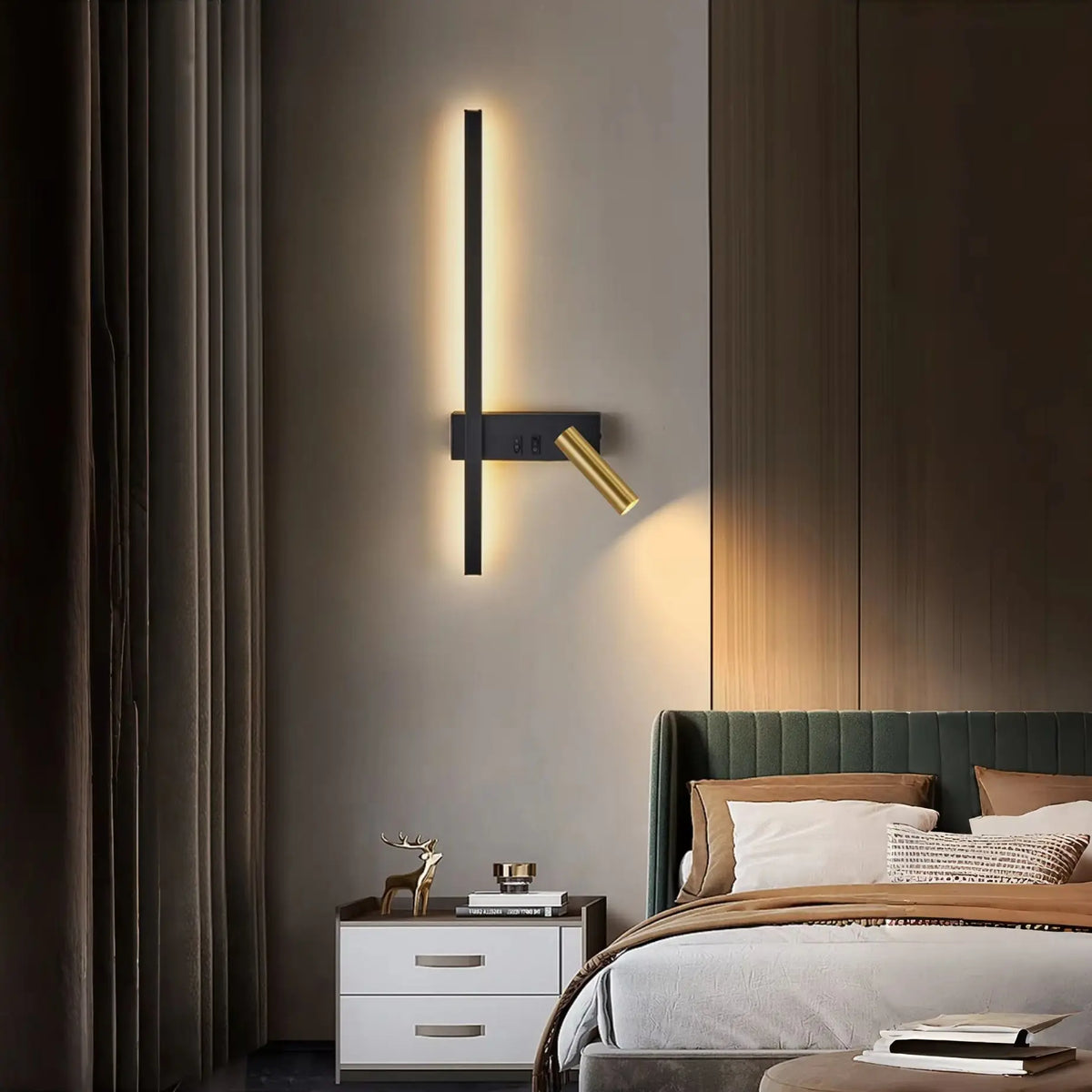 lampe murale moderne minimaliste rotation interrupteur mural protection yeux chambre salon étude