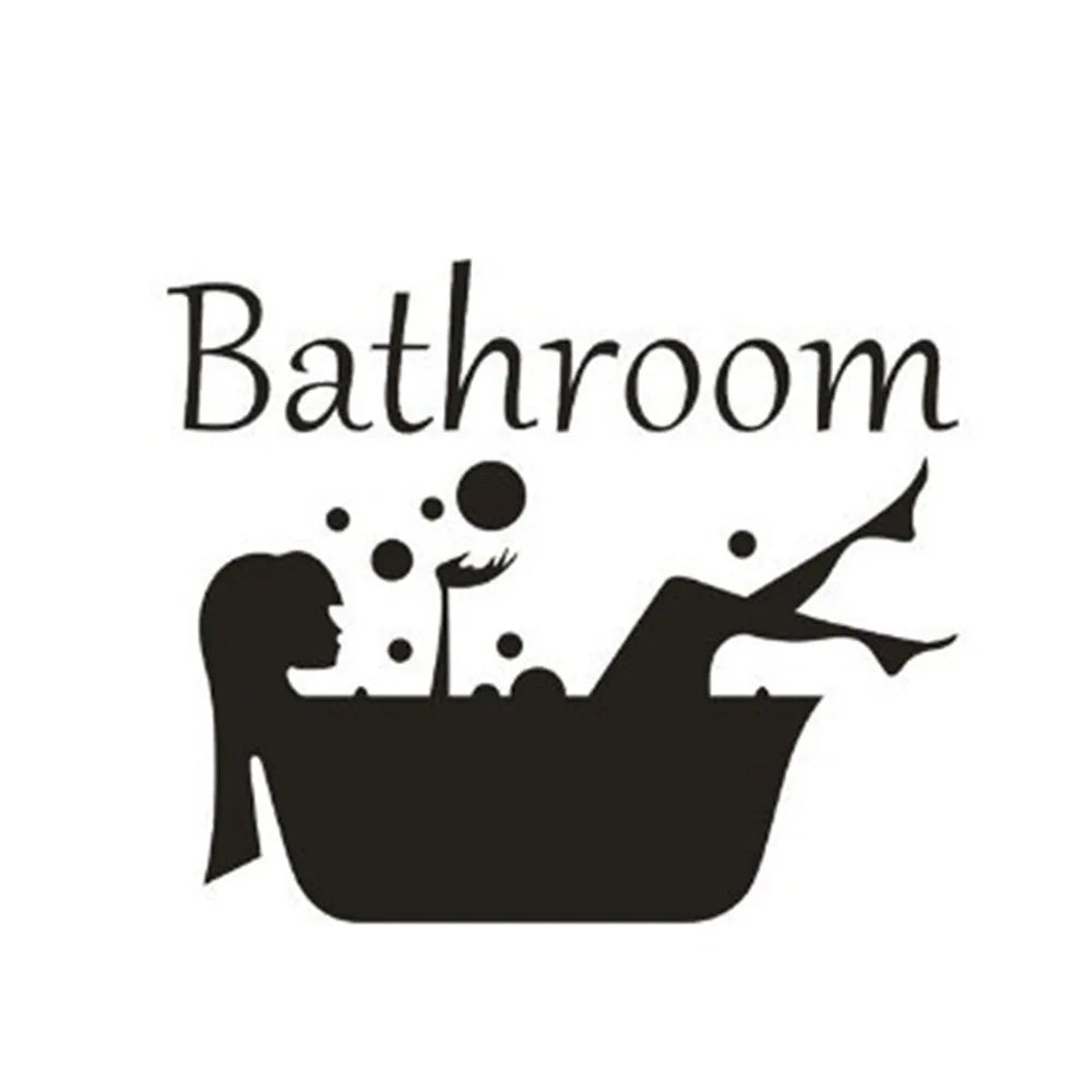 sticker mural noir baignoire bulles minimaliste texte bathroom autocollant intérieur décoration chambre