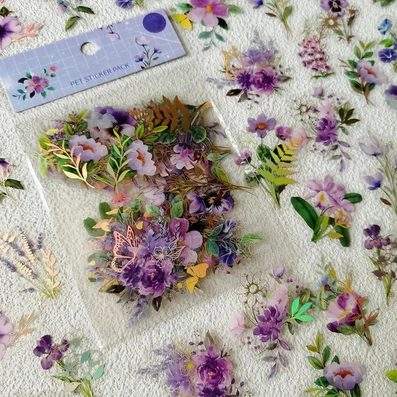 sticker floral scrapbooking nature deco fleur feuille papillon stickers vintage