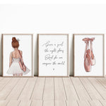 affiche murale chaussures danse pointe minimaliste moderne impression toile haute définition 20x30cm