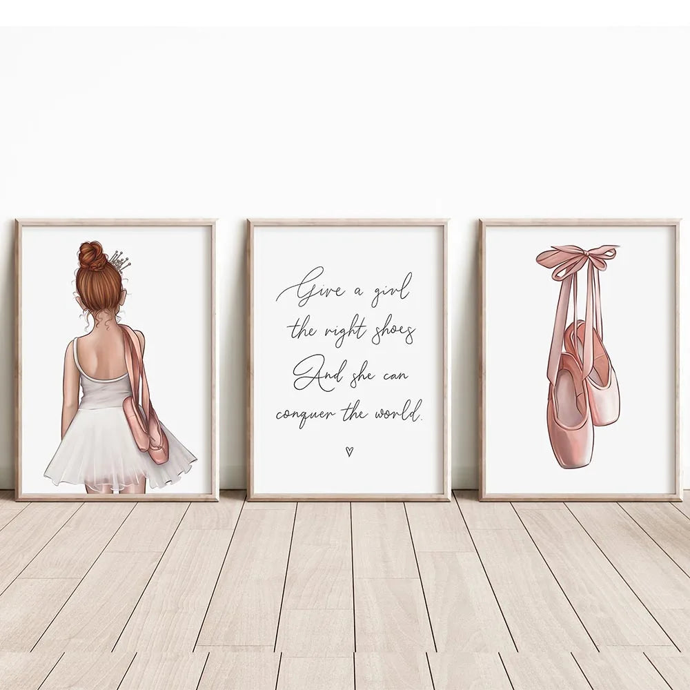 affiche murale chaussures danse pointe minimaliste moderne impression toile haute définition 20x30cm