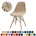 Chaise couvre velours étirable moderne fixée couleur vert foncé beigeclair