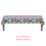 assiettes anniversaire chevaux filles fleurs nappe table enfant illustration mariage noël fêtes
