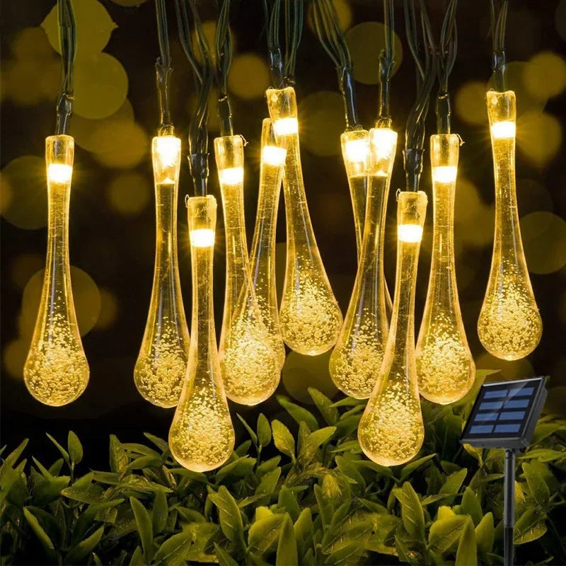 guirlande lumineuse solaire multicolores blanc jaune verte rouge bleue moderne extérieure étanche 5mètres