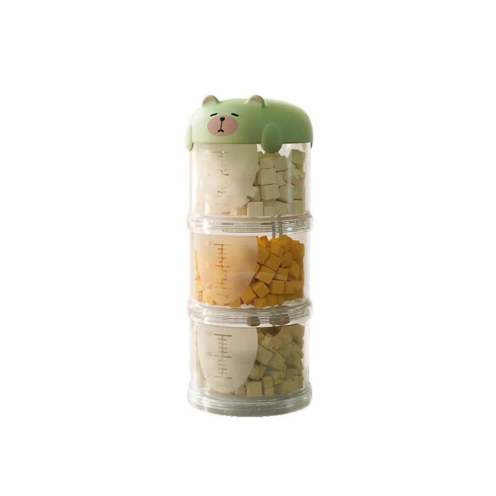 boîtes rangement aliments animaux compagnie moderne visage mignon couleur beige vert jaune étanches humidité