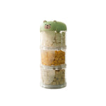 boîtes rangement aliments animaux compagnie moderne visage mignon couleur beige vert jaune étanches humidité