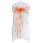 décoration événementielle mariage nœuds papillon rubans organza transparent orange bleu violet rose blanc sièges