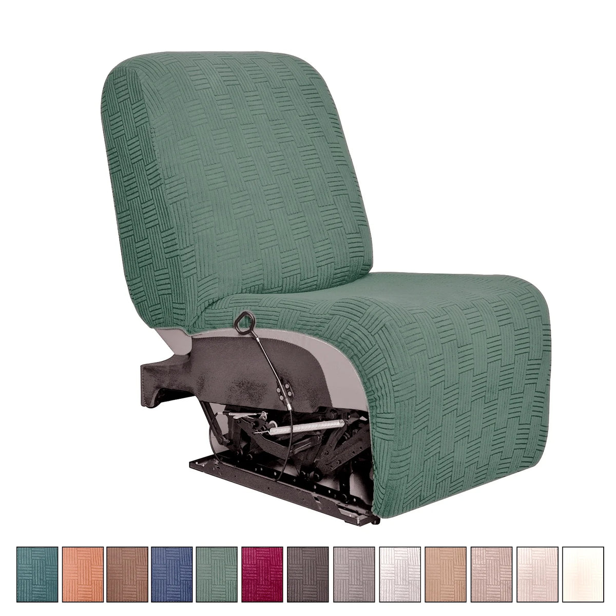 couvre siège marron rayures horizontales moderne fauteuil inclinable lavable machine automne hiver beige taupe