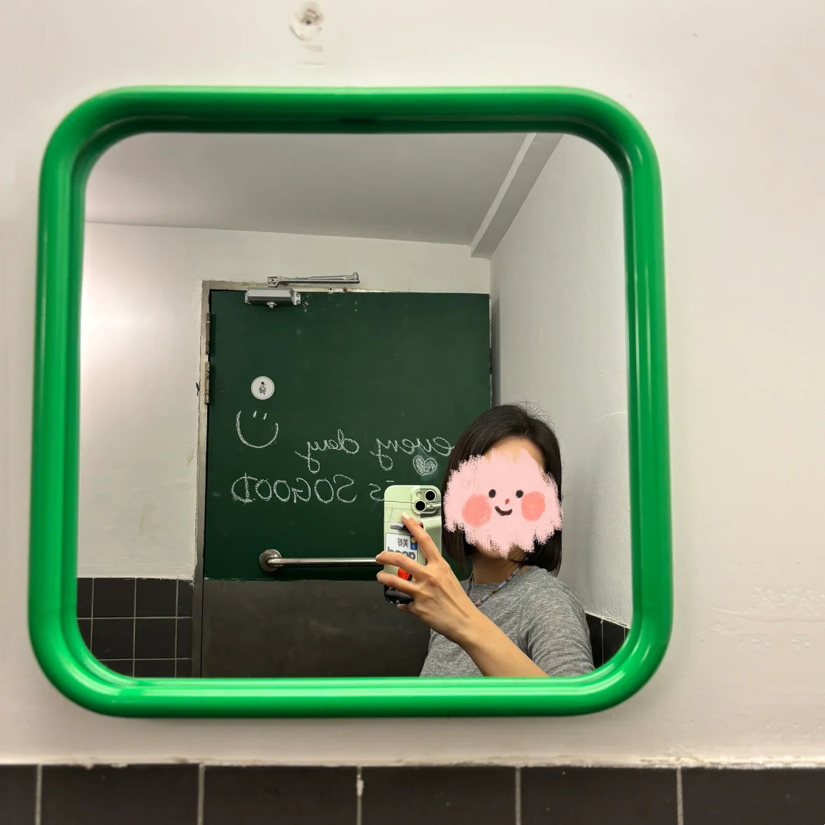 miroir moderne portable vert blanc acier inoxydable carré fixation murale salle bains maquillage decoration