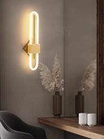 lampe murale moderne blanc or electroplating texture base carrée contemporaine deux sources led 2.5g
